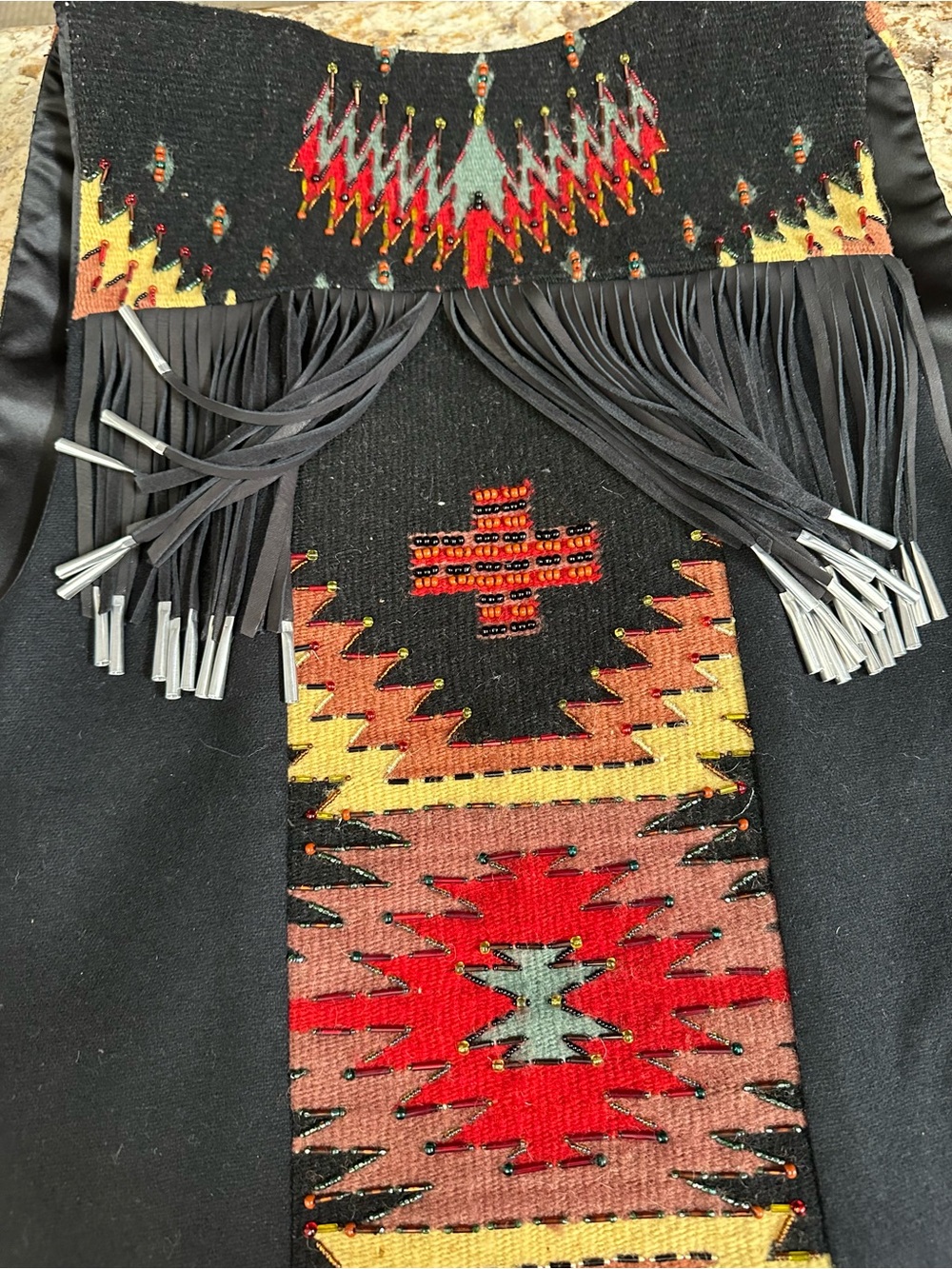 Gorgeous vtg Krista Koeppe designer wool beaded vest w fringe collectible
Rare - Picture 9 of 16